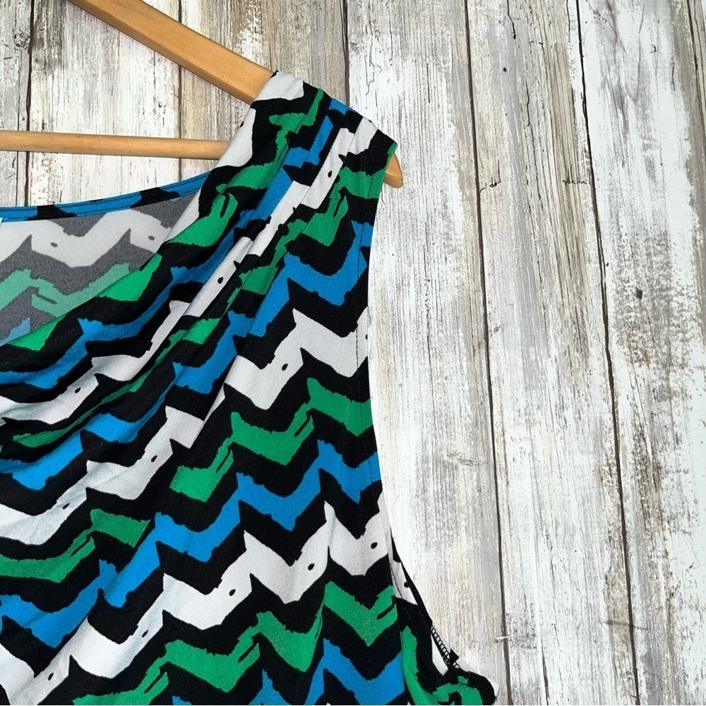 Calvin Klein Sleeveless Chevron Blouse - Picture 2 of 5